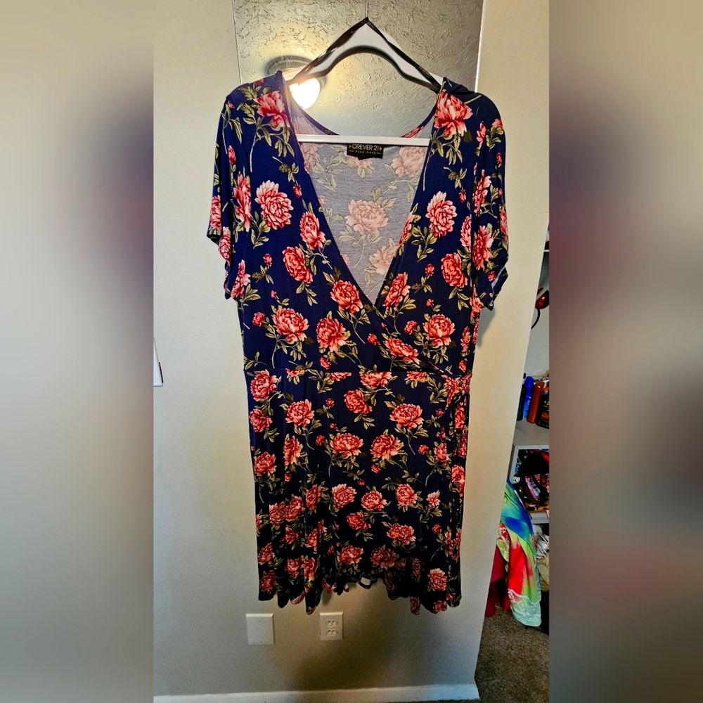 Forever 21 Floral Denim Dress
